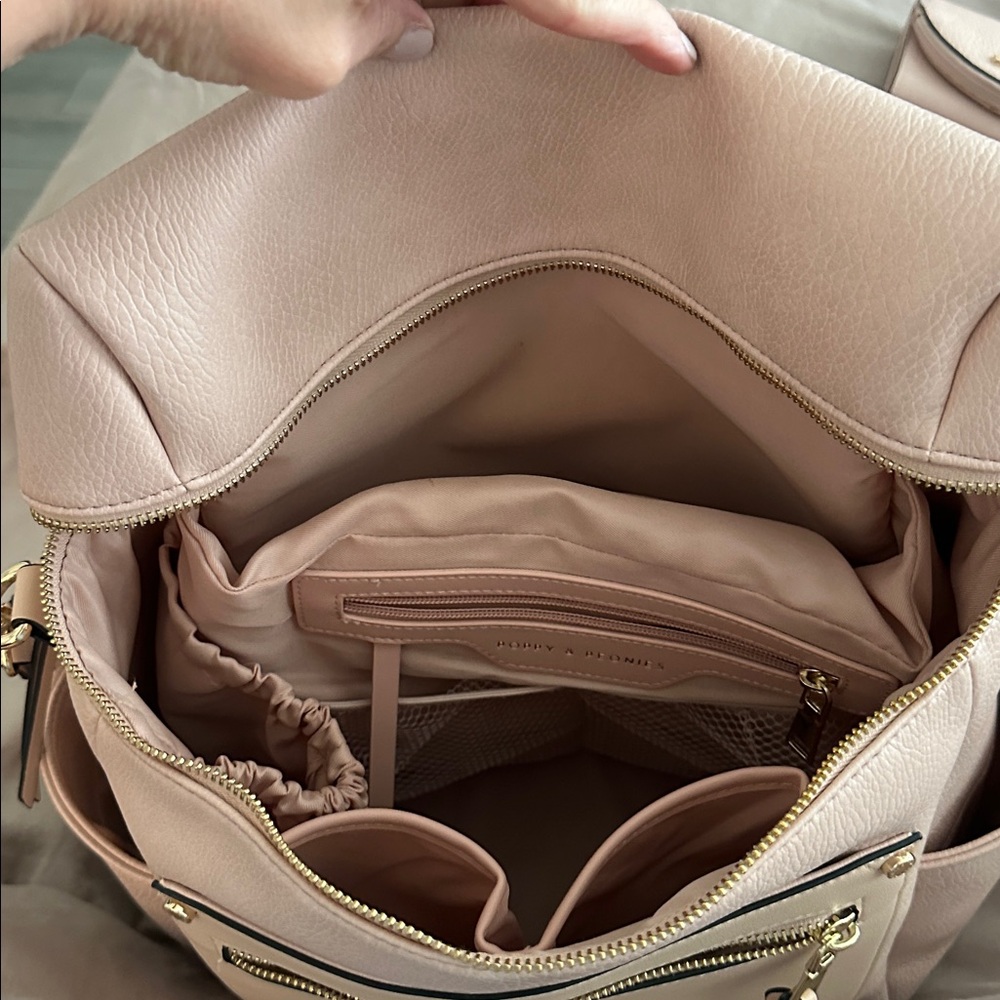 Poppy and Peonies  Blush Pink Commuter Backpack - Picture 2 of 4